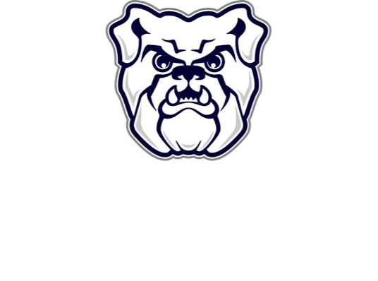 亚博体育 University logo. Bulldog head above word mark